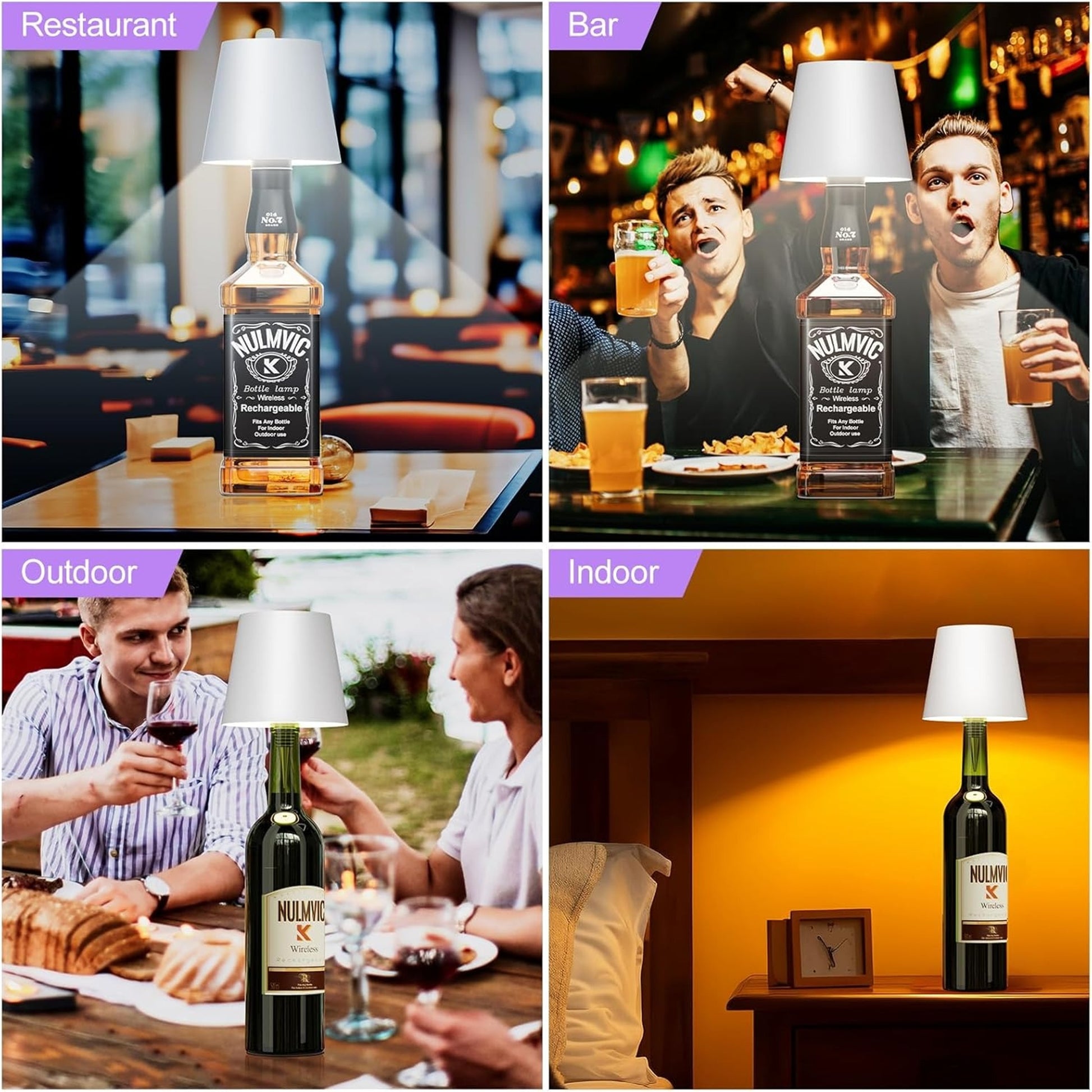 Upcycled Bottle Night Lamp – Touch Sensor & Mood Lighting
