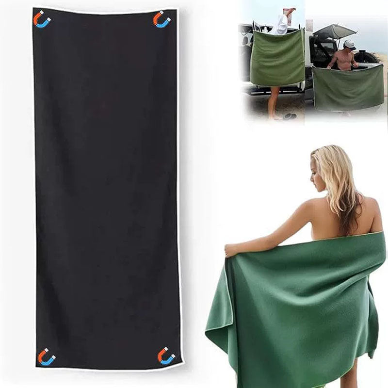 Multifunctional Magnetic Outdoor Towel – Quick-Dry Coral Fleece, Travel-Friendly