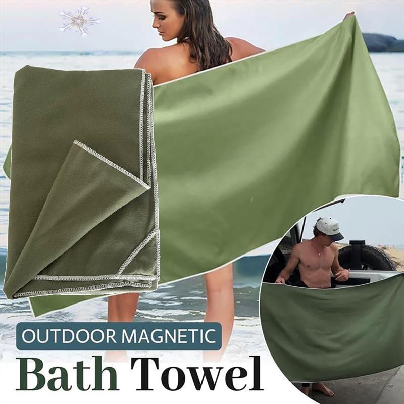 Multifunctional Magnetic Outdoor Towel – Quick-Dry Coral Fleece, Travel-Friendly